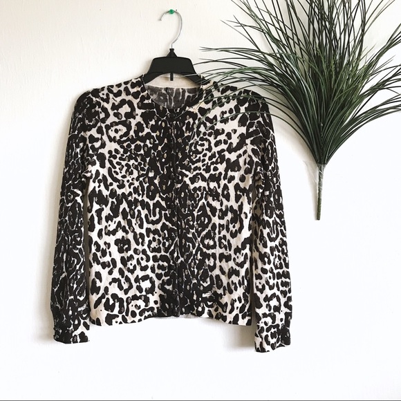 J. Crew Sweaters - J. Crew Leopard Print Button Cardigan Sweater